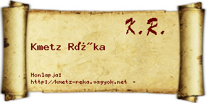 Kmetz Réka névjegykártya