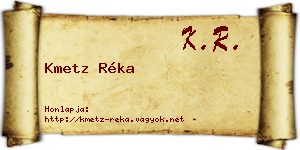 Kmetz Réka névjegykártya